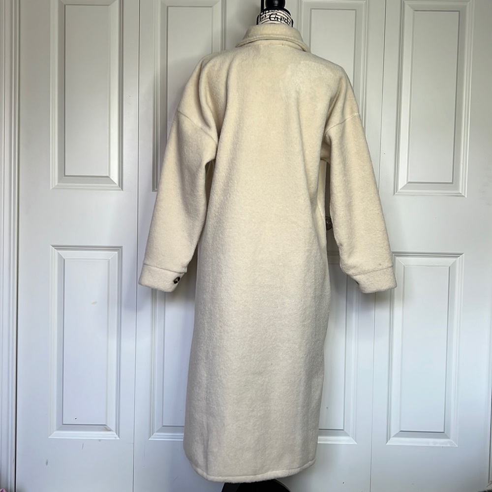 NWOT J5 Fashion Pocket The Past Longline Shirt Jacket CREAM Size S/M - Picture 7 of 14